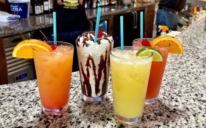 assorted cocktails at Cheeburger